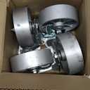 6 inch x 2 inch STEEL Heavy Duty Industrial Casters, 4 Swivel Top Lock Brake Top Plate Casters, 4800 LBS Load Capacity (4-PACK) - ICON 6600 SERIES