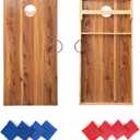 Solid Wood Premium Cornhole Game Set, Bean Bag Toss Game for Tailgate, Outdoor, Backyard - Professional Portable Cornhole Boards & Set of 8 Cornhole Bean Bags (Junior, Tailgate, Regulation Size) (Retro Printed: 2 x 4 FT)