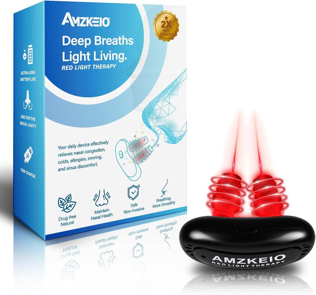 Red Light Therapy for Nose - LED Nasal Device for Sinus Relief & Dry Nose Comfort, USB Rechargeable Light Therapy for Nasal Support, Portable Design for Home, Office, and Travel Use