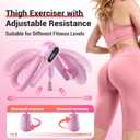 Thigh Trainer with Resistance Adjustment, Pelvic Floor Exercise Devices with LED Display, Inner Thigh Exerciser with Soft EVA Padding, Kegel Exerciser for Women