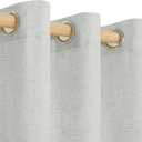 YoungsTex Light Grey Linen Curtains for Living Room 84 Inch Length Grommet Light Filtering Linen Textured Curtains Privacy Window Drapes for Bedroom Farmhouse, 2 Panels, 52 X 84 Inch