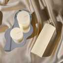 3 x Conelist Ribbed Pillar Candles Set of 3, Width 3" High 4" 6" 8" Large Soy Wax Orchids Scented Pillar Candles Aesthetic Ribbed Modern Home Decor for Bathroom Living Room(Cream)