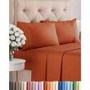 Queen Size 4 Piece Sheet Set - Comfy Breathable & Cooling Bed Sheets Set - Hotel Luxury Bedding for Women, Men, Kids, Teens, Boys & Girls - Deep Pockets, Soft and Wrinkle Free - Oeko-Tex - Terracotta : Home & Kitchen