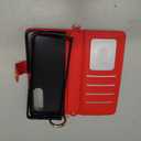 for Samsung Galaxy Z Fold 7 Wallet Case - Stitching Pattern RFID Blocking Card Holder, S Pen Slot Crossbody Strap, Full Body Protection Flip Cover for Women Red