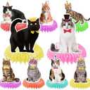 Honeycomb Cat Centerpieces - 9PCS Cat Decorations for Tables, Happy Birthday Party Decorations