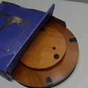 Farmhouse Oak 9" Lazy Susan Turntable Organizer for Cabinet, Round Wooden Lazy Susan Organization and Storage for Dining Table, Pantry, Kitchen, Countertop, Cupboard,Home Decor, Walnut Wood