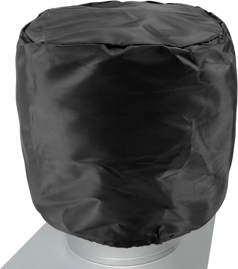 Turbine Vent Cover, Heavy Duty Waterproof Roof Vent Cover Turbine Protective Cover 420D Oxford Cloth Black Roof Vent Dust Cover Roof Turbine Cover (12D x 17.5W Inch)