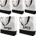 OKBA 5 pcs Sublimation Tote Bags,polyester tote bags for sublimation, blank canvas tote bags for DIY Crafting and Decorating