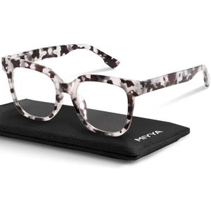 miyya Blue Light Glasses for Women & Men  Oversized UV & Blue Light Blocker Chunky Frames, All-Day Comfort, Stylish Eyewear (*Grey Demi)