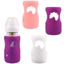3 Pack Silicone Sleeves for Dr. Brown's Natural Glass Baby Bottles, Anti Breakage Baby Bottle Holder, Compatible Dr. Brown Wide-Neck Glass Baby Bottles 9 oz (White+Pink+Purple)