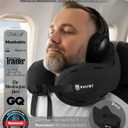 SNUGL Travel Pillow Neck Pillow Airplane, Travel Pillows for Airplanes, Neck Pillows Memory Foam Road Trip Essentials for Adults Traveling Essentials - Gifts for Travelers Men & Women, Adult Small