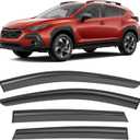 Shatterproof Taped-On Window Deflectors for Subaru Crosstrek 2024 2025 with Black Trim, Rain Guards, Window Visors for Cars, Vent Deflector, 4pcs