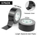 BOMEI PACK 5 Pack Black Duct Tape Roll Crafts, Residue Free Duct Sealing Tape Multi Pack, 8.3Mil x1.88Inch x 35Yds