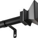 Curtain Rods for Windows 28-128 inch2.33-10.67Ft,1 inch Diameter Heavy Duty Single Rod,Matte Black Curtain Rod with Brackets Adjustable by Splicing for Bedroom,Living Room,Patio Itself 32-128 inch