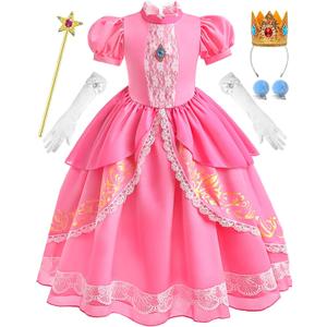 Pink Costume for Girls Kids Dress Up Halloween Carnival Cosplay Party Outfit (9-10 Years)