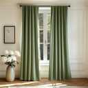 jinchan Curtains Velvet Curtain for Living Room, Sage Thermal Insulated Drape for Bedroom 84 Inch Long, Room Darkening Window Treatment Rod Pocket 1 Panel, Sage Green (52"W x 84"L (Pack of 1), Rod Pocket | Sage Green)