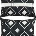 Juexica 2 Pack Lounge Chaise Pillow with Strap 16 x 11 Inches Waterproof Outdoor Beach Chair Pillow Adjustable Elastic Band for Hammock Lumbar Recliner Pillows for Beach Office Chair(White and Black)