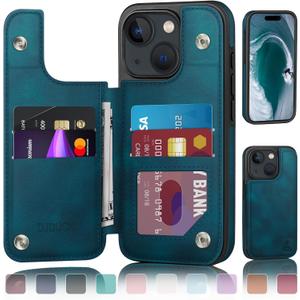 Designed for iPhone 15 Plus Case Wallet, Card Holder Case with [2 Screen Protectors][Magnetic Clasp Cover][RFID Blocking Leather] Shockproof Women Men Cases 6.7" for Apple 15 Plus Teal