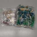 KUUQA 25 Pcs Mini Sisal Trees Bottle Brush Trees Snow Frost Trees with Miniature Figures Woodland Animals Deer Fox Table Top Crafts DIY Room Decor Mini Christmas Village Decoration, Small Size Trees (Blue-Green+Green+Off-White)