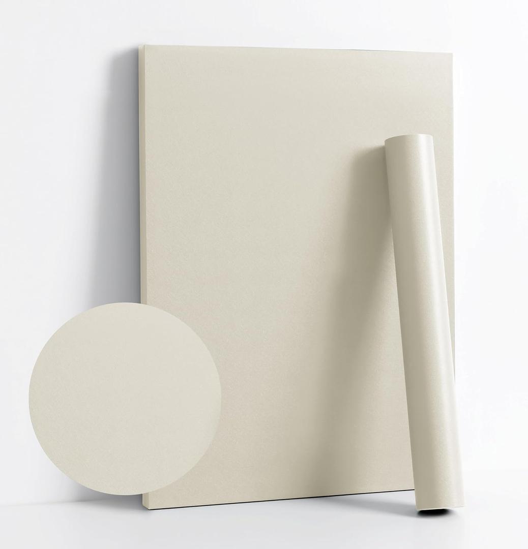 Dimoon 394''x23.6'' Cream Skin Peel and Stick Wallpaper Contact Paper Modern Self Adhesive Wall Paper Removable Renter Friendly Textured Solid Color Cabinet Vinyl Roll (394''x23.6'',Cream Skin)