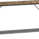 LAATOOREE Console Table, 41.7" Industrial Entryway Table with Shelf, Narrow Sofa Table for Hallway, Entrance Hall, Foyer, Corridor, Living Room - Wood Look Metal Frame - Rustic Brown
