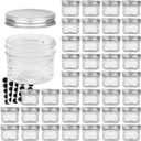 VERONES Mason Jars Canning Jars, 4 OZ Jelly Jars With One Piece Regular Lids, Ideal for Jam, Honey, Wedding Shower Favors, DIY Spice Jars, 40 PACK