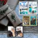 5x7 Picture Frame Double Hinged Black Metal Thin Edge Frame with High Definition Glass Front Folding Frames Stand Vertically on Tabletop, Black, 5x7 Double Metal
