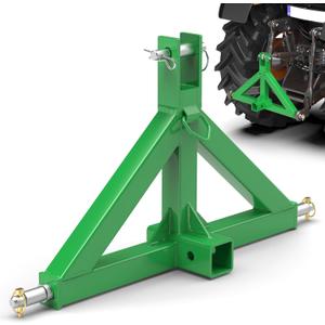 3 Point Trailer Hitch with 2" Receiver Quick Hitch Compatible with Category 1 Tractors(Green), Heavy Duty Towing Hitch Tractor Drawbar Hitch Adapter for BX, Kubota, John Deere, NorTrac, Kioti, Yanmar