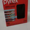 Pyrex 10pc Glass Meal Prep Set: Clear Glass Food Storage Containers with Plastic Lids, Dishwasher-Safe