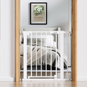 Babelio 26-31 in Narrow Baby Gate for Stairs with Wide Door, PressGuard II Pressure/Wall Mount, Dual Lock with Indicator, Auto Close, Heavy Duty, Easy Install for Doorways, Kitchens, Hallway, White