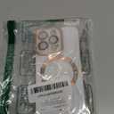 Dinick Designed for iPhone 13 Pro Case with Magnetic [Built-in Camera Cover] Compatible with MagSafe Soft TPU Glitter Cover Anti-Scratch Protective Slim for iPhone 13 Pro Case White and Gold