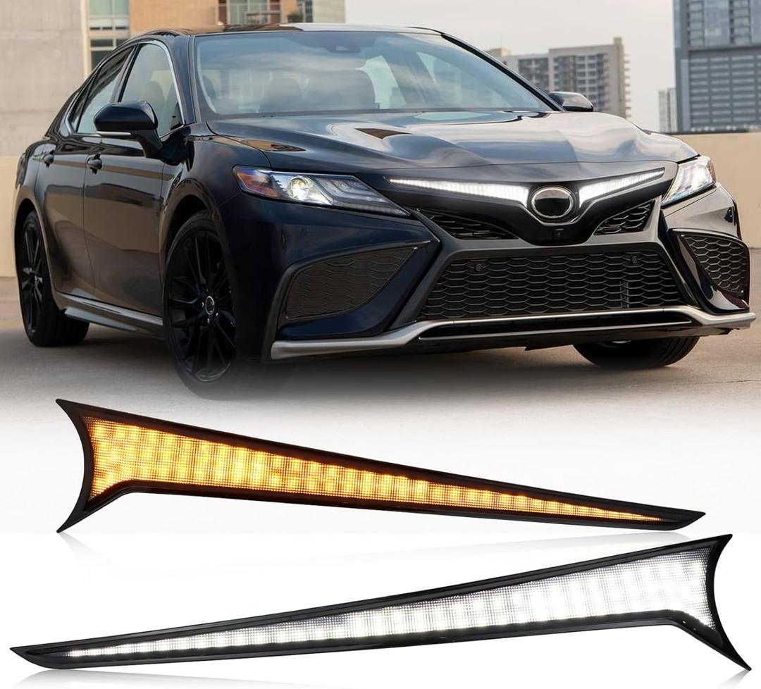 Centra Front Grille LED Lights,Tail Light Lamps Turn Signal Feature, Front hood light Compatible with Toyota Camry 2018-2023 SE XSE TRD