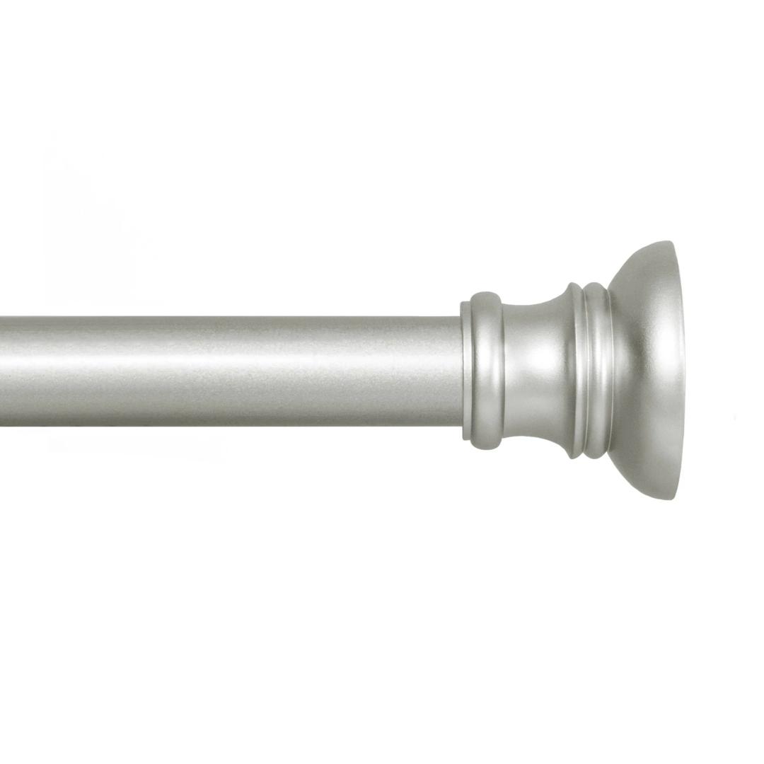 Kenney Nicholas 5/8" Twist & Fit No Tools Adjustable Tension Rod Window Curtain Rod, 28-48", Brushed Nickel