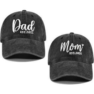 Mr and Mrs Hat, Wedding Gifts for Bridal Shower Bachelorette Party Engagement Honeymoon, Adjustable Hat for Couples (Gray)