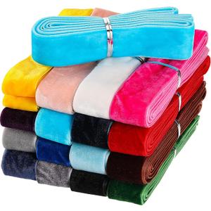 Syhood 60 Yards 1 Inches Christmas Velvet Ribbon Assorted Colors Bulk for Gift Wrapping DIY Craft Hair Bow Christmas Tree Wreath Bows Door Garland Wedding Decor (Multicolor)