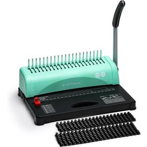 OFFNOVA Binding Machine, 21-Hole 450 Sheets Paper Comb Binding Machine for Letter Size / A4 / A5 Paper, Easy to Punch Handle, Adjustable Margin, Book Binder with 100 PCS 3/8'' Comb Binding Spines