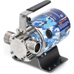 115V 1/10HP 330GPH Utility Rain Barrel Waterbed Pump, With Water Hose Kit, Camouflage Color.