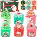 6 Pack Christmas Slime Kit, with 2 Butter Slime and 2 Cloud Slime and 2 Jelly Cube Crunchy Slime, Soft & Stretchy, Birthday Gifts for Kids, Christmas Party Favors for Girls and Boys
