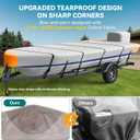 1200D 5-Layer Jon Boat Cover 14-16ft with Motor Cover | Super Waterproof (2-Layer PU, 1" Seam Tape) | UV Resistant, 9+4 Windproof Straps | Mooring/Trailerable