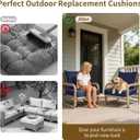 24x24 Outdoor Chair Cushions Set of 2, Waterproof Deep Seat Cushions for Patio Furniture with Removable Cover, Fade Resistant 4'' Outdoor Seat Cushion with Ties Handle for Sofa Couch,Navy White Piping