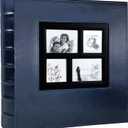RECUTMS Photo Album 4x6 Holds 500 Photos Black Pages Large Capacity Leather Cover Wedding Family Baby Photo Albums Book Horizontal and Vertical Photos (Blue)