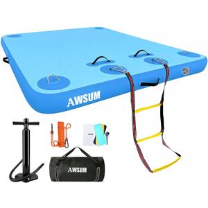 AWSUM Inflatable Floating Dock Air Dock Platform Floating Island Raft with None-Slip Surface for Pool Beach Ocean