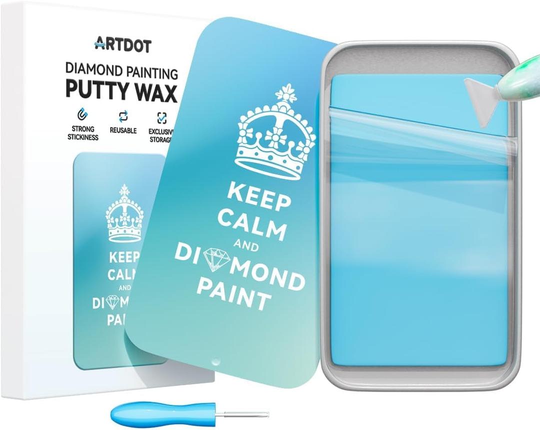ARTDOT Enduring Stickiness Putty Wax for Diamond Art Kits for Adults, Strong Stickiness Clay Glue with Slide Storage Box for Diamond Painting Accessories and Tools (Blue)