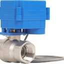 HFS(R) Motorized Ball Valve Electrical - 3/4" NPT with 20mm Full Port,3 Wire 2 Control, Stainless Steel 304, 9-24V AC/DC for Fluid Control
