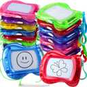 16 Pack Mini Magnetic Drawing Board for Kid(6 Colors), Erasable Doodle Sketch and Writing Pad, Backpack Keychain Clip Doodle Drawing Boards, Birthday Party Favor for Boys and Girls, Colorful 