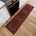 Ottomanson Hallway Runner Rug 1'10" x 6' Non Slip Oriental Area Rugs Easy to Clean Laundry Rug Runner Durable & Pet Friendly Floor Carpet Runners for Hallways Entryway Living Room Kitchen, Red