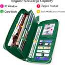 Womens Wallet RFID Large Capacity Zip Around Wallet PU Leather Credit Card Holder Clutch Wristlet Wallet Travel Purse