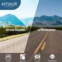 Myiaur Clip on Sunglasses Wear Over Glasses for Men Women Polarized Flip Up Glasses UV400 Protection Metal Frame (A03 Gold Grey)
