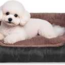 Dog Beds for Small Dogs, Small Pet Beds with Sides, Rectangle Dog Bed with Nonskid Bottom (Medium (28"x20"x7"), Black)