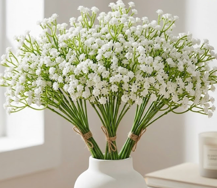 KHOYIME Artificial Flowers for Outdoor Decoration, 12PCS Faux White Petunias Silk Flowers UV Resistant Realistic Fake Plants for Outside Planters Garden Porch Yard Spring Summer Indoor Decor